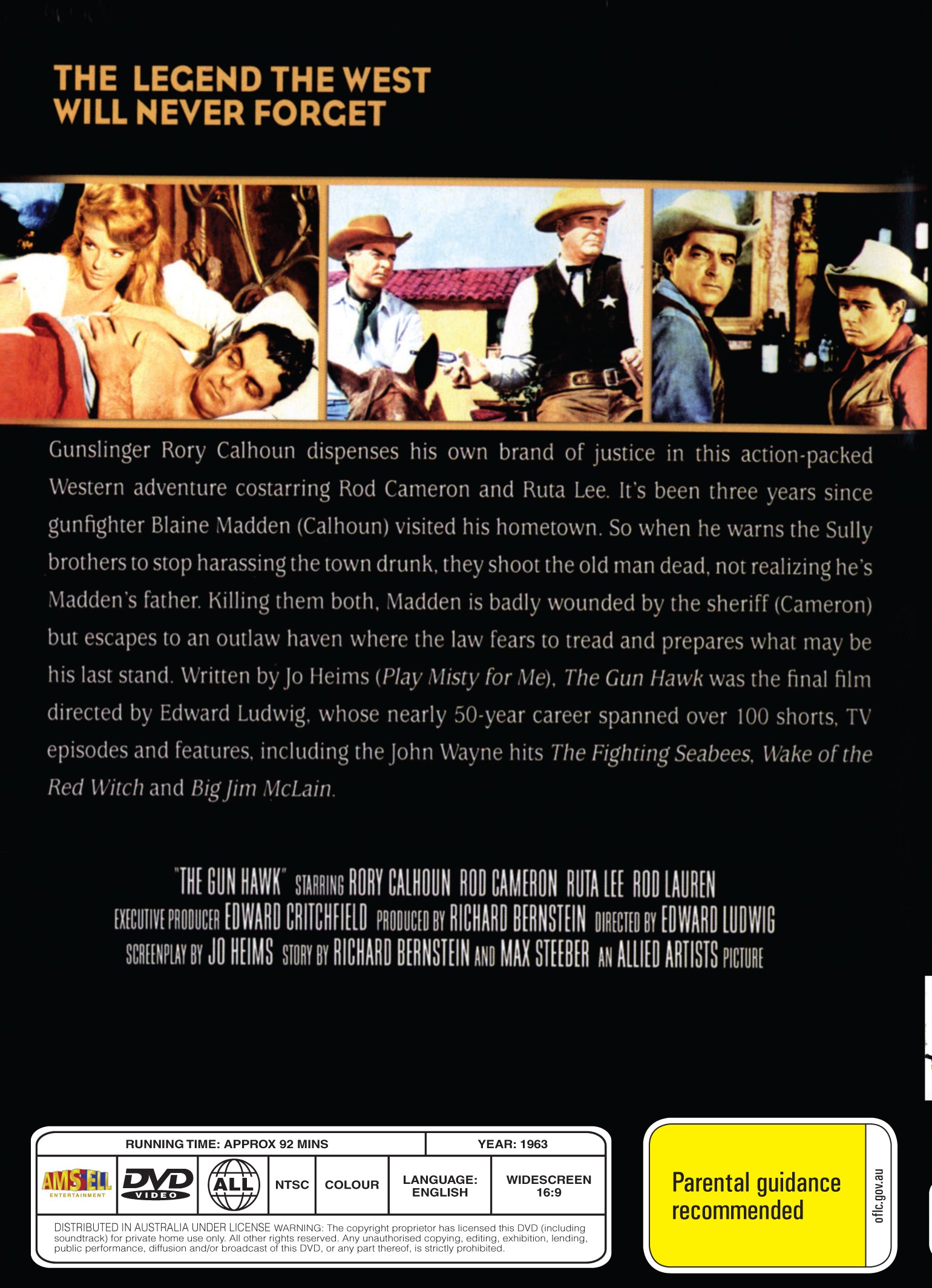 Buy Online The Gun Hawk (1963) - DVD - Rory Calhoun, Rod Cameron | Best Shop for Old classic and hard to find movies on DVD - Timeless Classic DVD