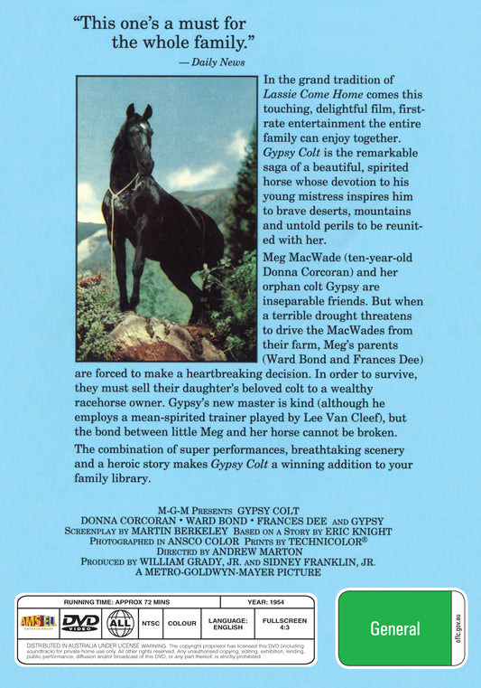 Buy Online Gypsy Colt (1954) - DVD - Donna Corcoran, Ward Bond | Best Shop for Old classic and hard to find movies on DVD - Timeless Classic DVD