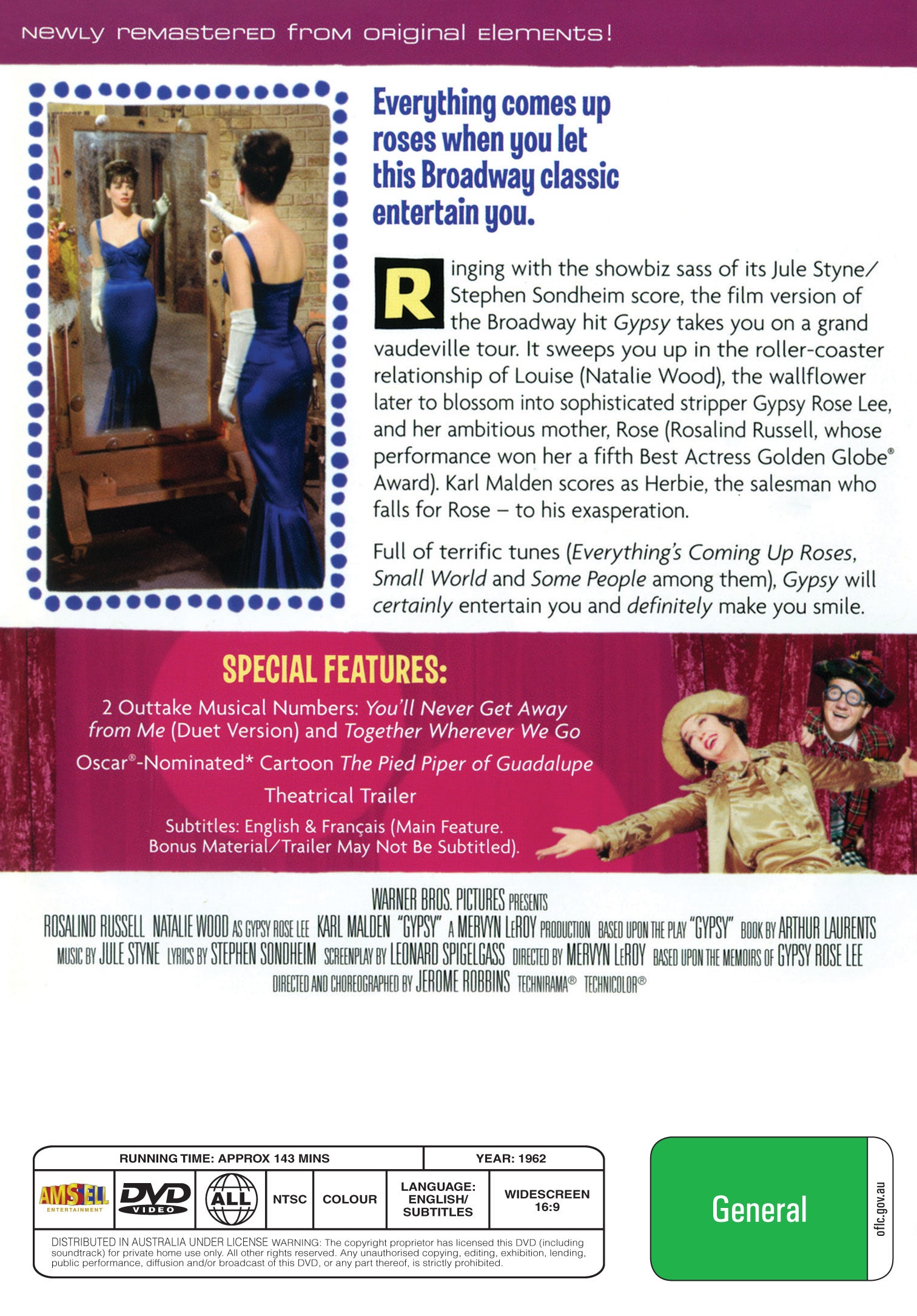 Buy Online Gypsy (1962) - DVD - Rosalind Russell, Natalie Wood | Best Shop for Old classic and hard to find movies on DVD - Timeless Classic DVD