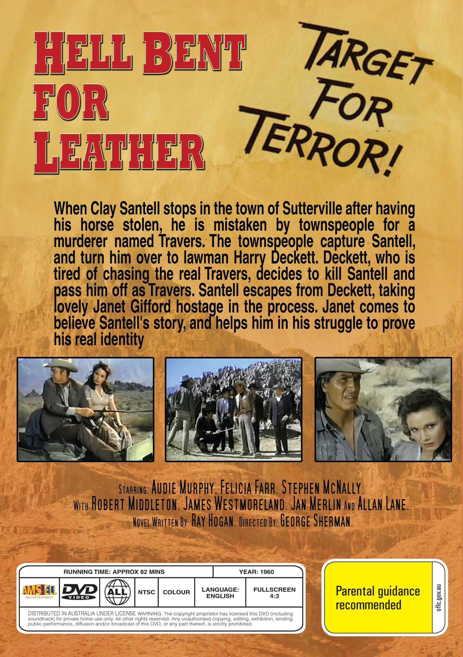 Buy Online Hell Bent for Leather (1960) - DVD - Audie Murphy, Felicia Farr | Best Shop for Old classic and hard to find movies on DVD - Timeless Classic DVD
