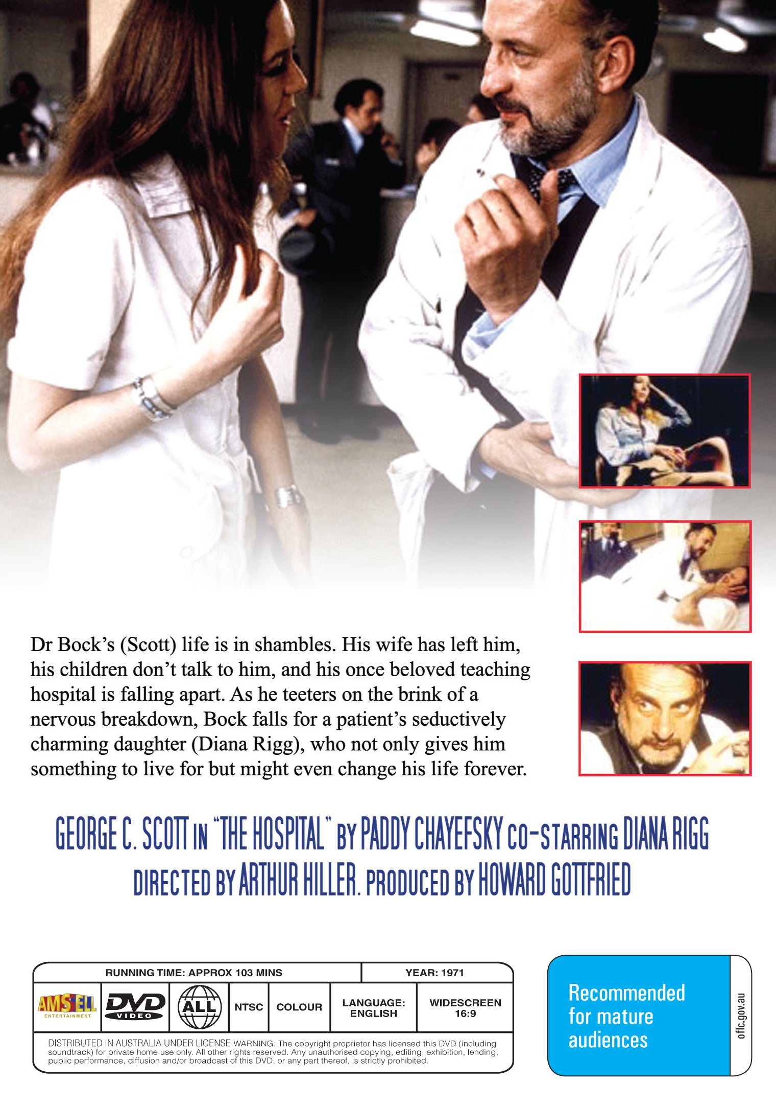 Buy Online The Hospital (1971) - DVD - George C. Scott, Diana Rigg | Best Shop for Old classic and hard to find movies on DVD - Timeless Classic DVD