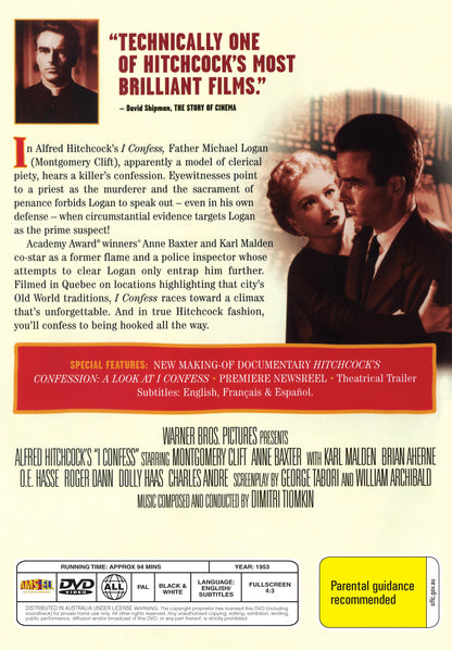 Buy Online I Confess (1953) - DVD - Montgomery Clift, Anne Baxter | Best Shop for Old classic and hard to find movies on DVD - Timeless Classic DVD