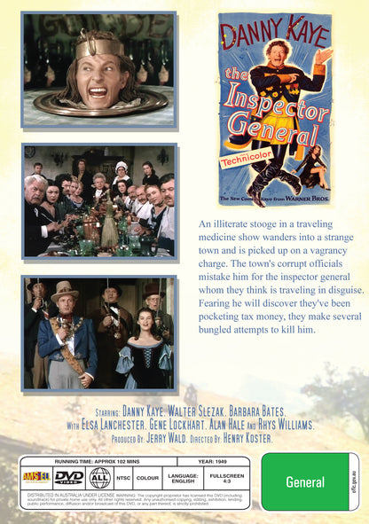 Buy Online The Inspector General (1949)  - DVD - Danny Kaye, Barbara Bates | Best Shop for Old classic and hard to find movies on DVD - Timeless Classic DVD