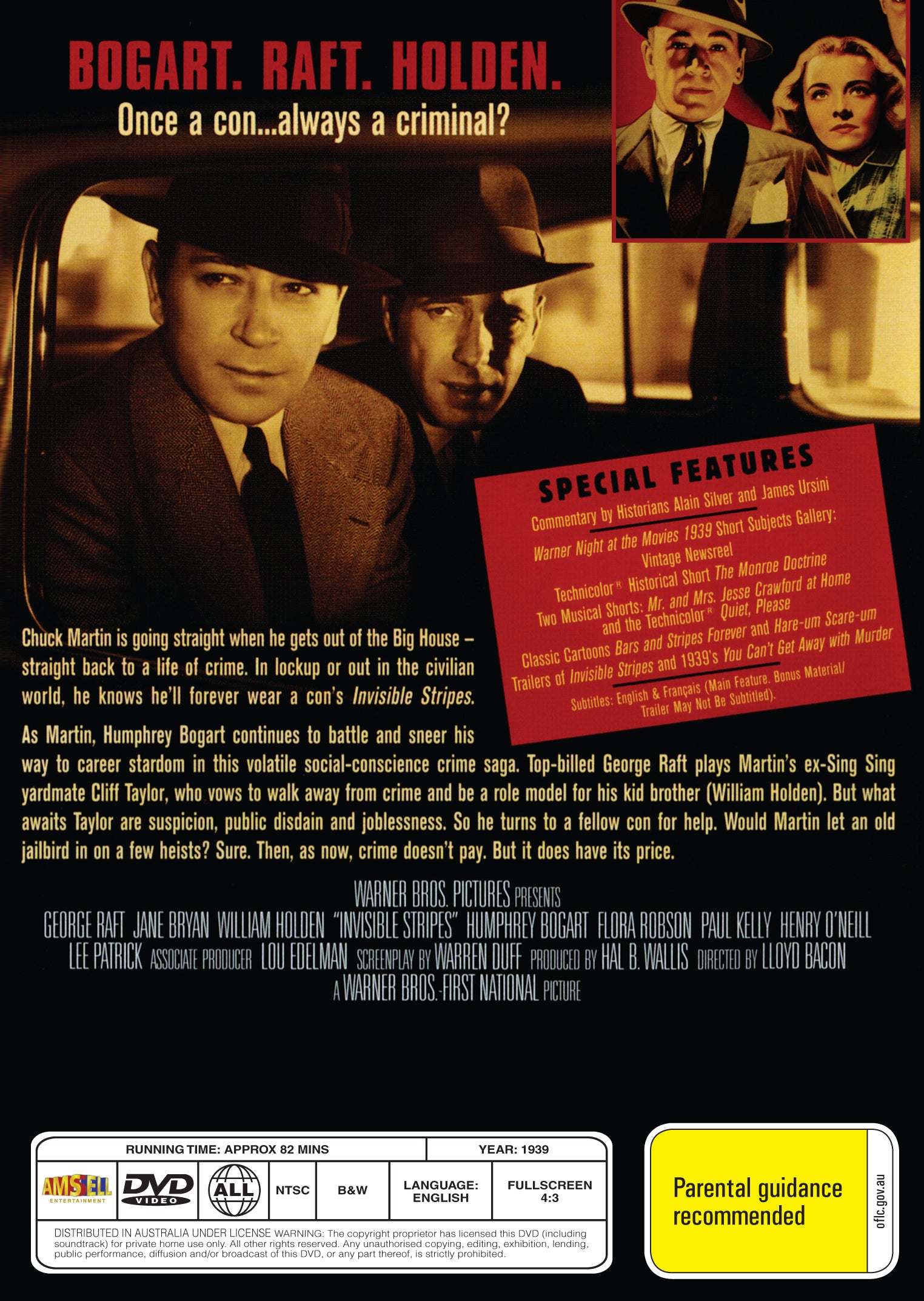 Buy Online Invisible Stripes (1939) - DVD - George Raft, Jane Bryan, Humphrey Bogart | Best Shop for Old classic and hard to find movies on DVD - Timeless Classic DVD