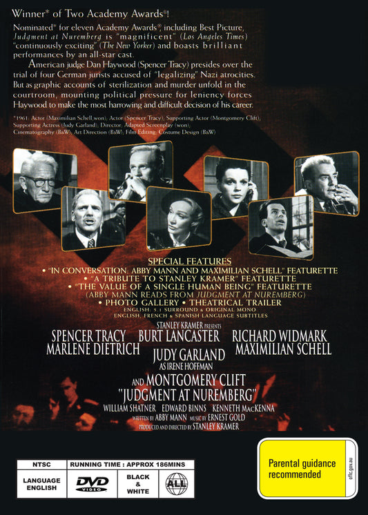 Buy Online Judgment at Nuremberg (1961) - DVD - Spencer Tracy, Burt Lancaster | Best Shop for Old classic and hard to find movies on DVD - Timeless Classic DVD