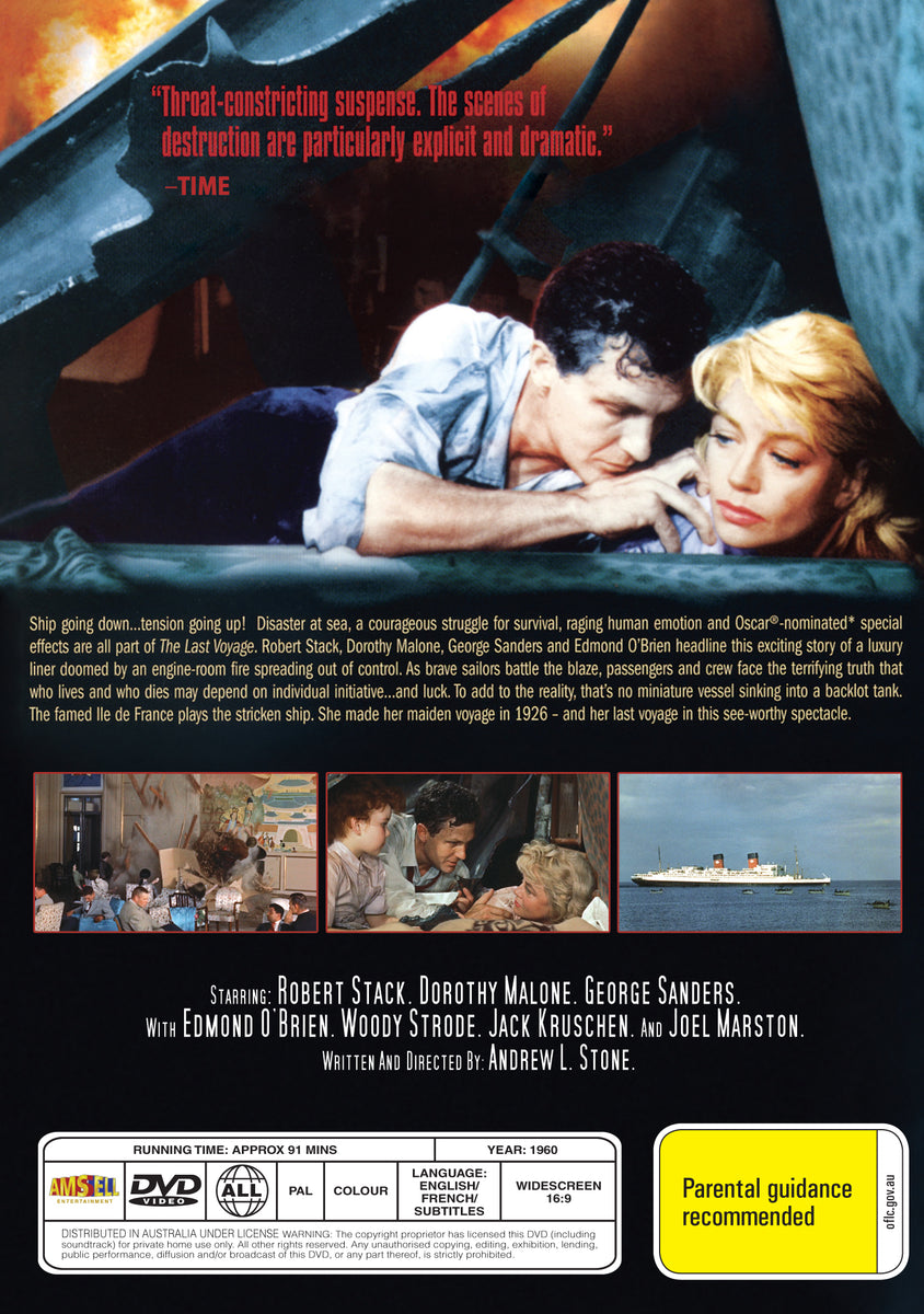 The Last Voyage (1960) - DVD - Robert Stack, Dorothy Malone