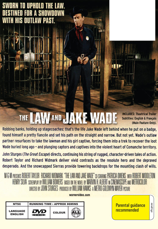 Buy Online The Law and Jake Wade (1958) - DVD - Robert Taylor, Richard Widmark | Best Shop for Old classic and hard to find movies on DVD - Timeless Classic DVD