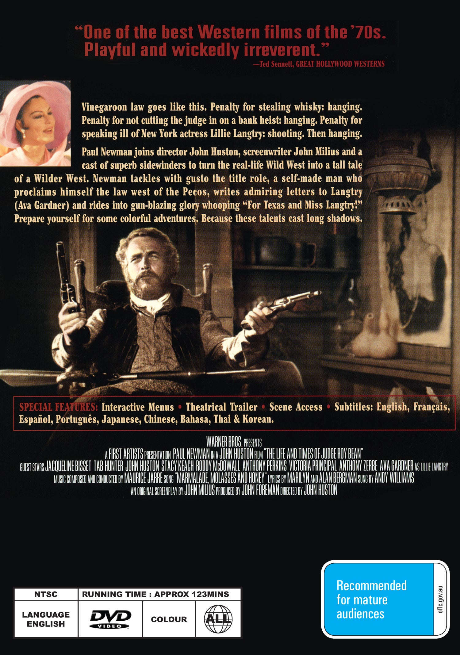 Buy Online The Life and Times of Judge Roy Bean (1972) - DVD - Paul Newman, Ava Gardner | Best Shop for Old classic and hard to find movies on DVD - Timeless Classic DVD