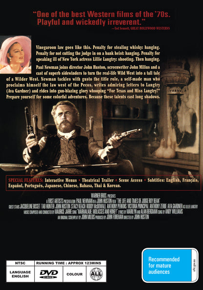 Buy Online The Life and Times of Judge Roy Bean (1972) - DVD - Paul Newman, Ava Gardner | Best Shop for Old classic and hard to find movies on DVD - Timeless Classic DVD