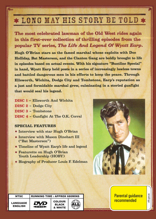 Buy Online The Life and Legend of Wyatt Earp  (1955) - DVD - Hugh O'Brian, Jimmy Noel | Best Shop for Old classic and hard to find movies on DVD - Timeless Classic DVD
