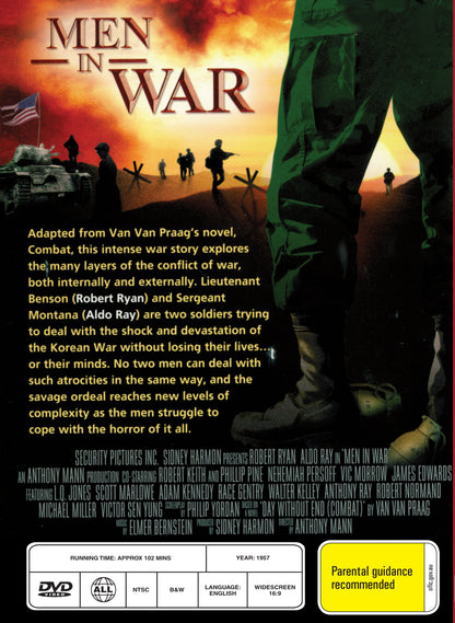 Buy Online Men in War (1957) - DVD - Robert Ryan, Aldo Ray | Best Shop for Old classic and hard to find movies on DVD - Timeless Classic DVD