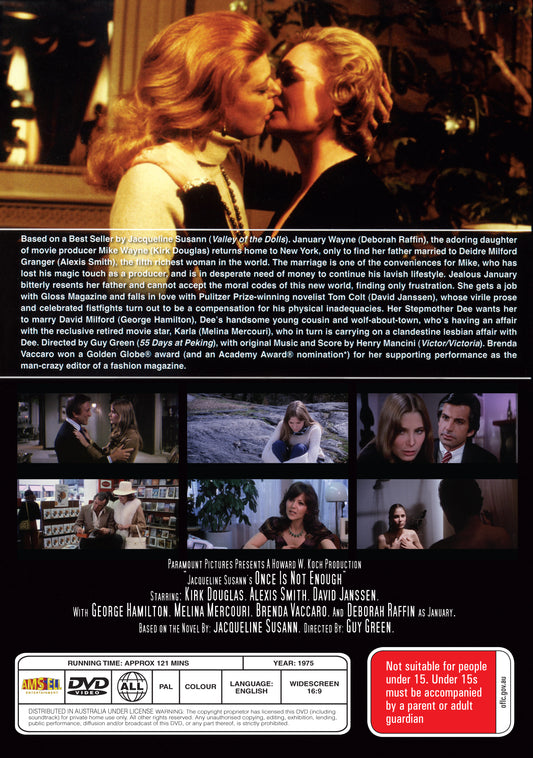 Buy Online Once Is Not Enough (1975) - DVD - Kirk Douglas, Alexis Smith | Best Shop for Old classic and hard to find movies on DVD - Timeless Classic DVD