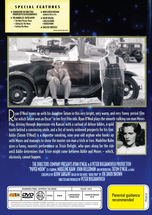 Buy Online Paper Moon (1973) - DVD - Ryan O'Neal, Tatum O'Neal | Best Shop for Old classic and hard to find movies on DVD - Timeless Classic DVD