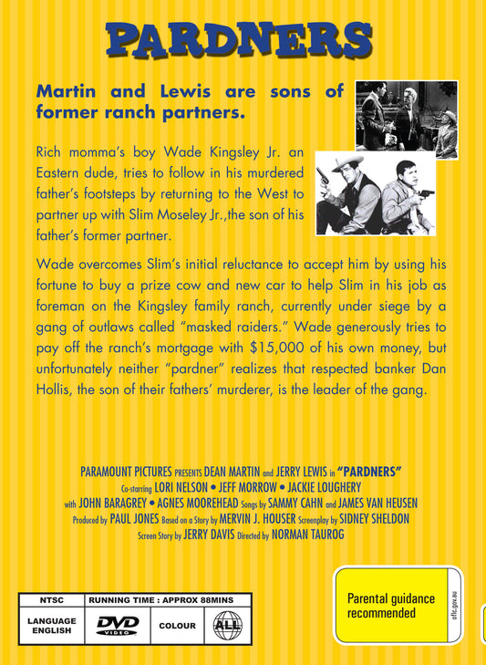 Buy Online Pardners (1956) - DVD -  Dean Martin, Jerry Lewis | Best Shop for Old classic and hard to find movies on DVD - Timeless Classic DVD