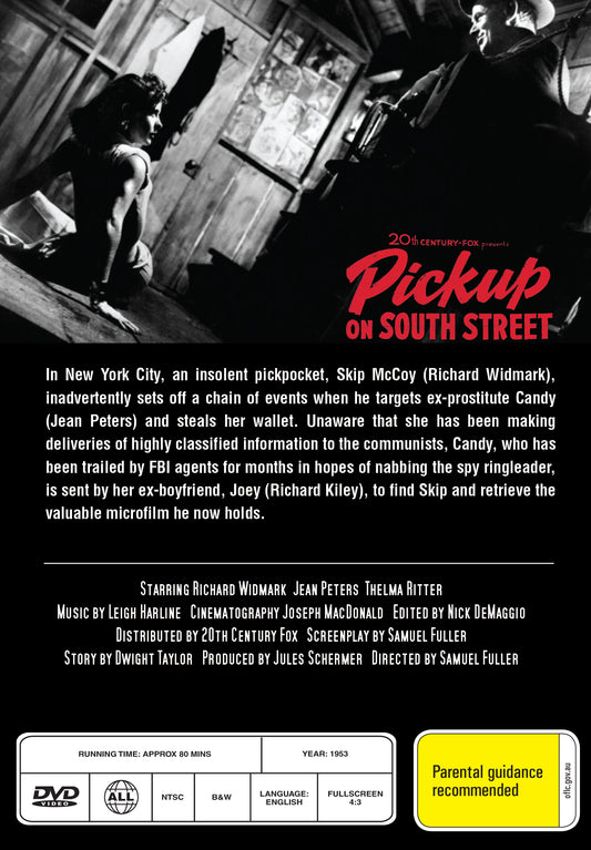 Buy Online Pickup on South Street (1953) - DVD - Richard Widmark, Jean Peters | Best Shop for Old classic and hard to find movies on DVD - Timeless Classic DVD