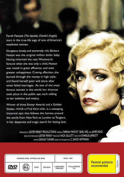 Buy Online Poor Little Rich Girl: The Barbara Hutton Story (1987) - DVD - Farrah Fawcett, David Ackroyd | Best Shop for Old classic and hard to find movies on DVD - Timeless Classic DVD