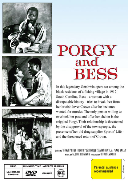 Buy Online Porgy and Bess (1959) - DVD - Sidney Poitier, Dorothy Dandridge, Sammy Davis Jr. | Best Shop for Old classic and hard to find movies on DVD - Timeless Classic DVD