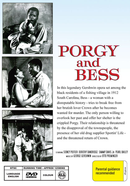 Porgy and Bess 1959 DVD Sidney Poitier Dorothy Dandridge Sammy