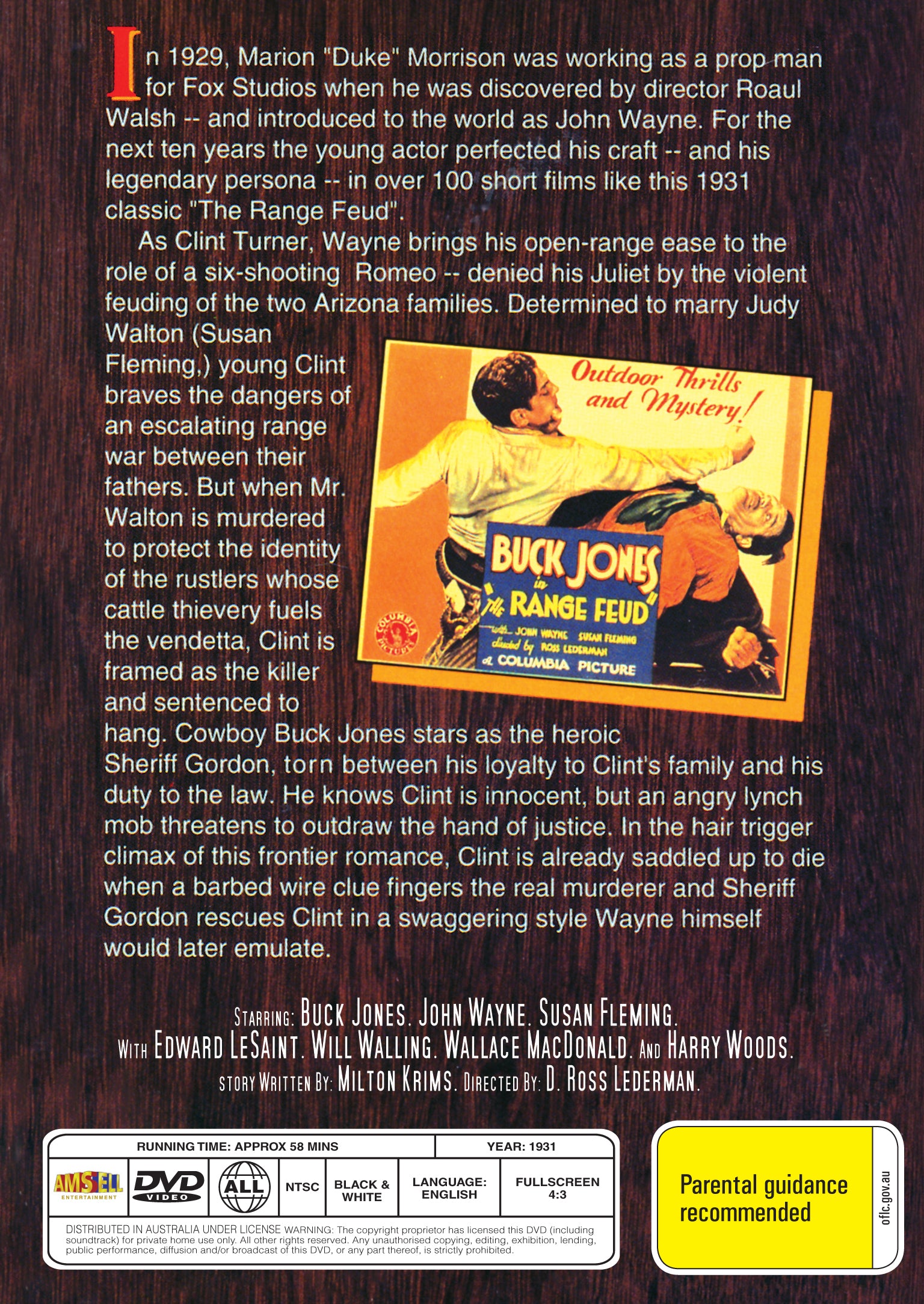 Buy Online The Range Feud (1931) - DVD - Buck Jones, John Wayne | Best Shop for Old classic and hard to find movies on DVD - Timeless Classic DVD