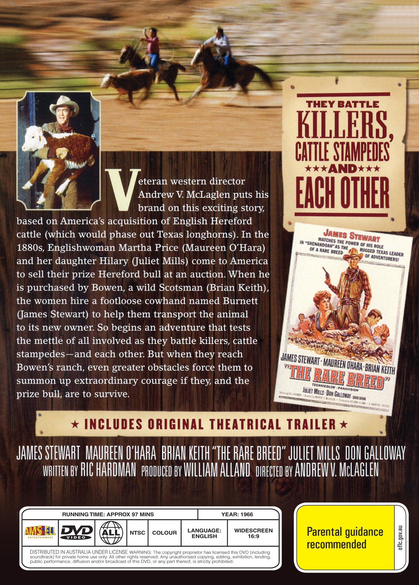 Buy Online The Rare Breed (1966) - DVD - James Stewart, Maureen O'Hara | Best Shop for Old classic and hard to find movies on DVD - Timeless Classic DVD