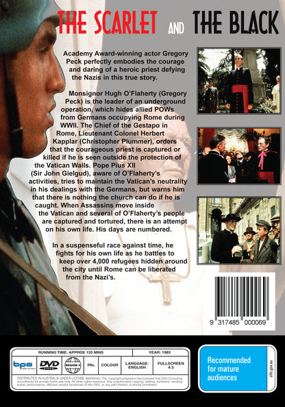 Buy Online The Scarlet and the Black (1983) - DVD - Gregory Peck, Christopher Plummer | Best Shop for Old classic and hard to find movies on DVD - Timeless Classic DVD