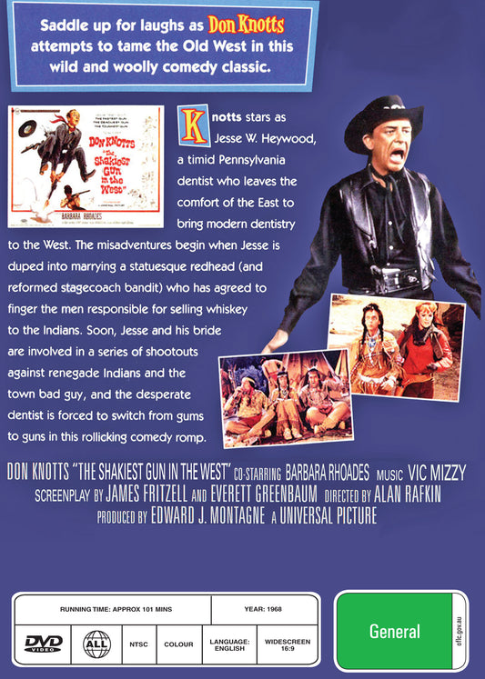 Buy Online The Shakiest Gun in the West (1968) - DVD - Don Knotts, Barbara Rhoades | Best Shop for Old classic and hard to find movies on DVD - Timeless Classic DVD