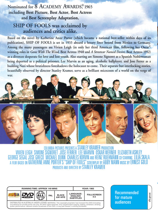 Buy Online Ship of Fools (1965) - DVD - Vivien Leigh, Simone Signoret | Best Shop for Old classic and hard to find movies on DVD - Timeless Classic DVD