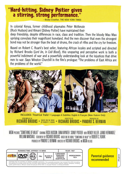 Buy Online Something of Value (1957) - DVD - Rock Hudson | Best Shop for Old classic and hard to find movies on DVD - Timeless Classic DVD