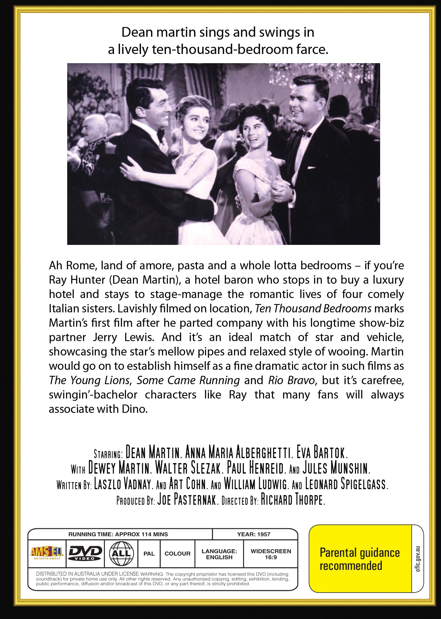Buy Online Ten Thousand Bedrooms (1957) - DVD - Dean Martin, Anna Maria Alberghetti | Best Shop for Old classic and hard to find movies on DVD - Timeless Classic DVD