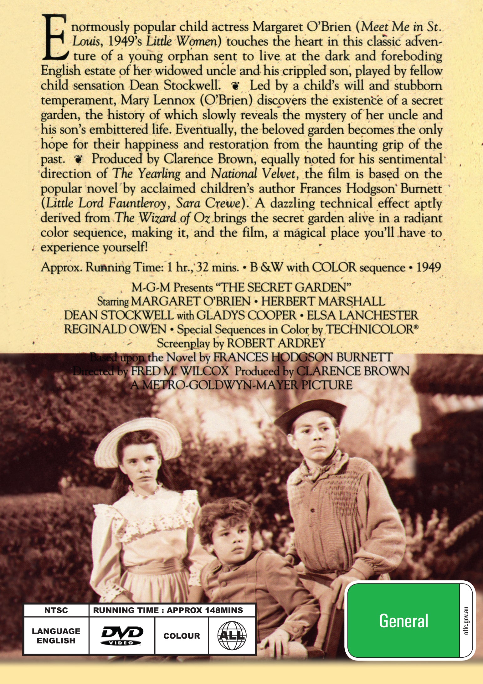 Buy Online The Secret Garden (1949) - DVD - Margaret O'Brien, Herbert Marshall | Best Shop for Old classic and hard to find movies on DVD - Timeless Classic DVD