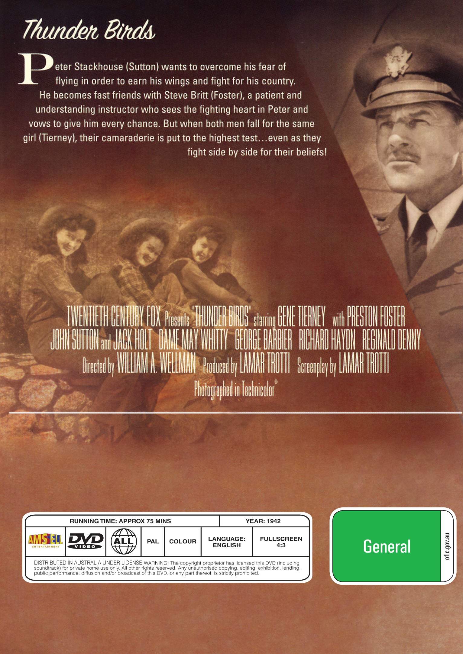 Buy Online Thunder Birds - DVD - Gene Tierney, Preston Foster | Best Shop for Old classic and hard to find movies on DVD - Timeless Classic DVD