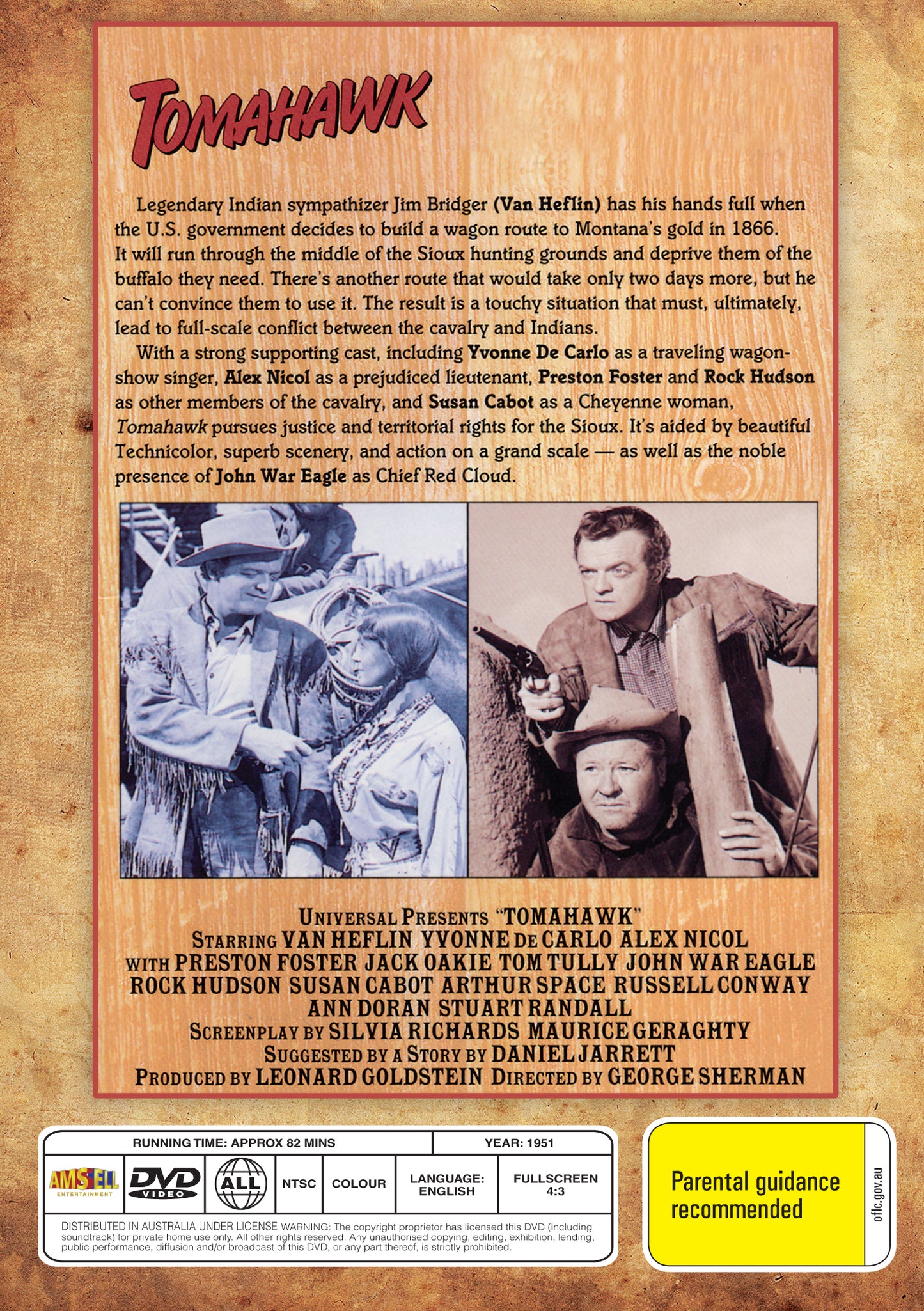 Buy Online Tomahawk (1951) - DVD - Van Heflin, Yvonne De Carlo | Best Shop for Old classic and hard to find movies on DVD - Timeless Classic DVD