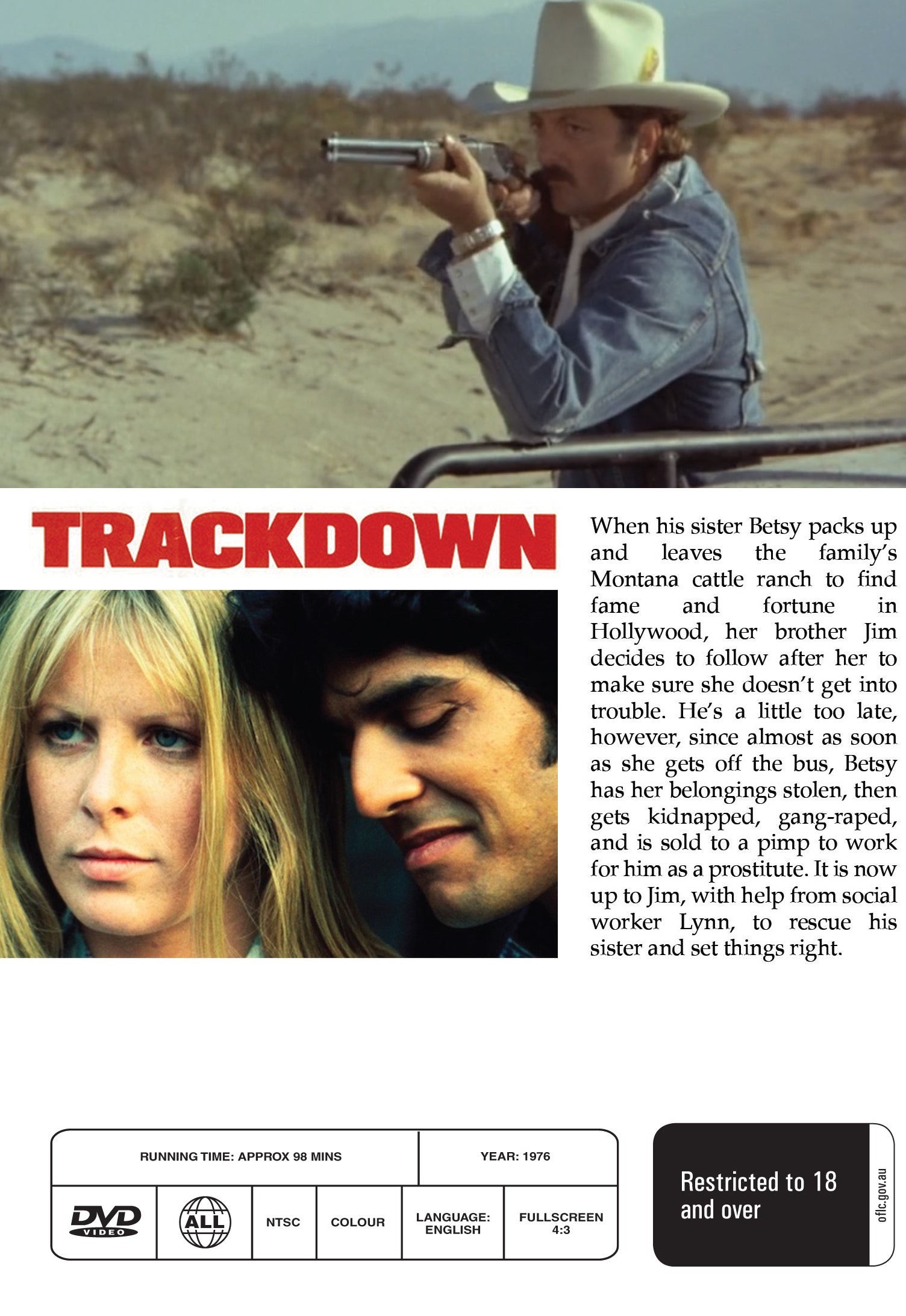 Buy Online Trackdown (1976) - DVD - James Mitchum, Karen Lamm, Erik Estrada | Best Shop for Old classic and hard to find movies on DVD - Timeless Classic DVD