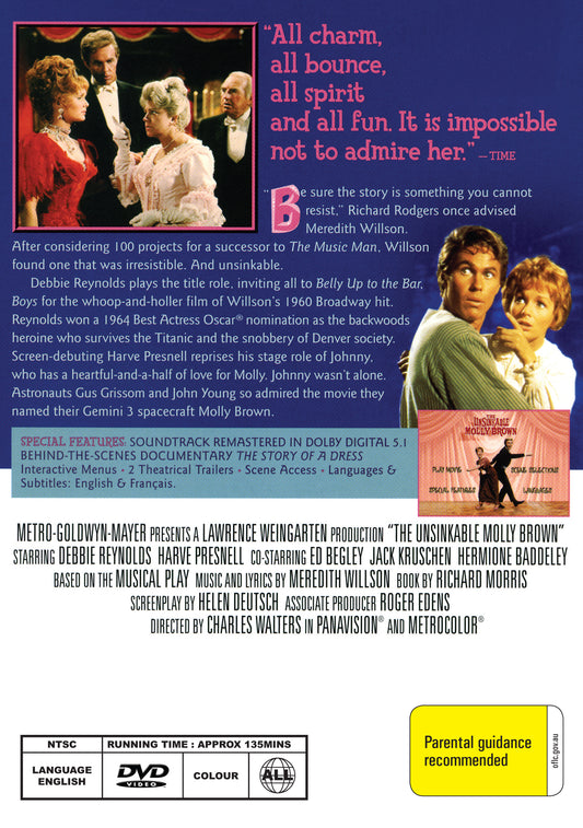 Buy Online The Unsinkable Molly Brown (1964) - DVD - Debbie Reynolds, Harve Presnell | Best Shop for Old classic and hard to find movies on DVD - Timeless Classic DVD