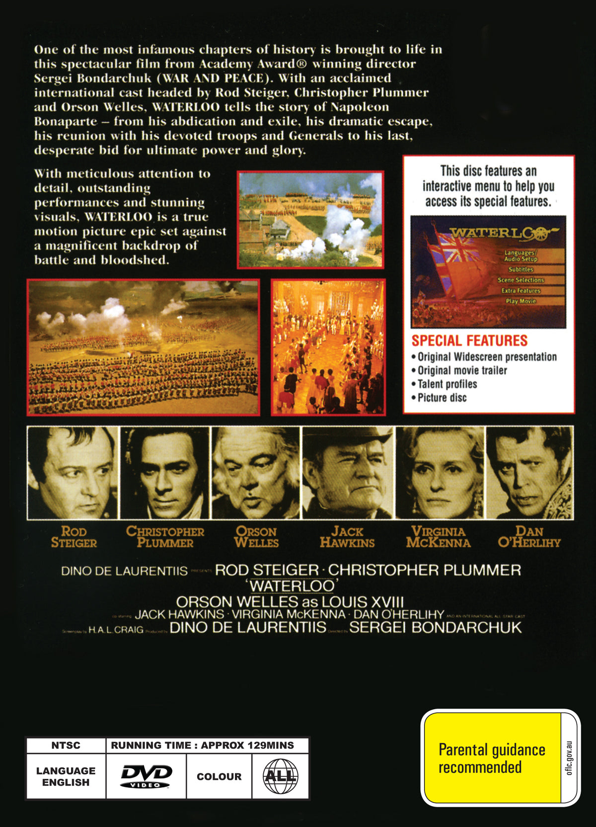 Waterloo Dvd Waterloo (1970) - DVD - Rod Steiger, Christopher Plummer, Orson Welles ...