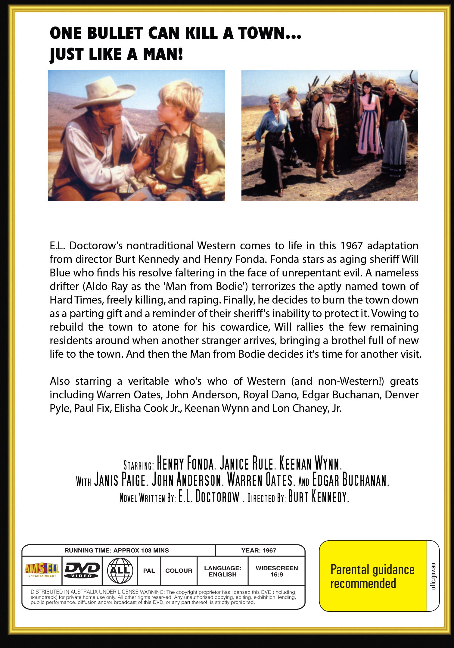 Buy Online Welcome to Hard Times (1967)  - DVD - Henry Fonda, Janice Rule | Best Shop for Old classic and hard to find movies on DVD - Timeless Classic DVD