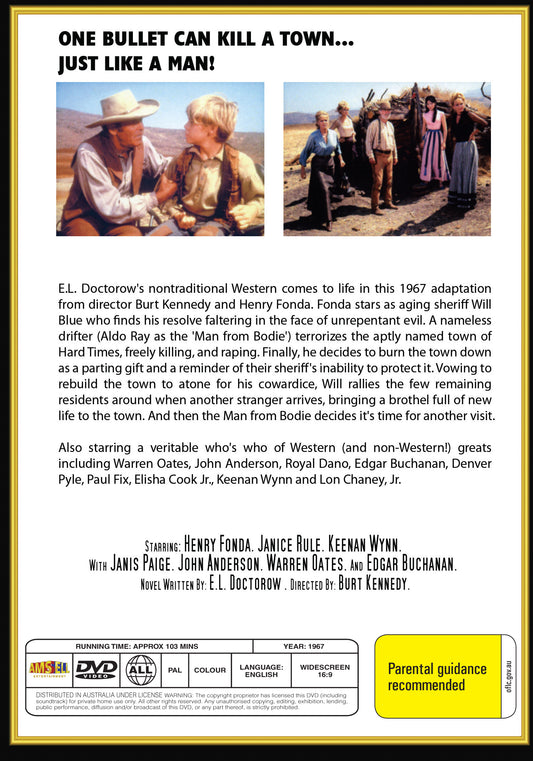 Buy Online Welcome to Hard Times (1967)  - DVD - Henry Fonda, Janice Rule | Best Shop for Old classic and hard to find movies on DVD - Timeless Classic DVD